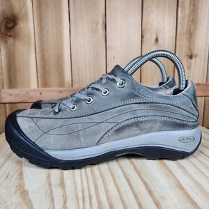 Keen Toyah Shoes Womens 8 Gray Nubuck Lace Up Walking Comfort Casual SuperFeet